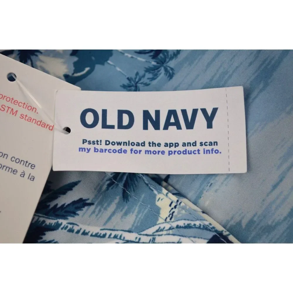 Old Navy Men's Draw‎ String Blue F/oral Swim Trunks Shorts Size XXL Inseam 7
